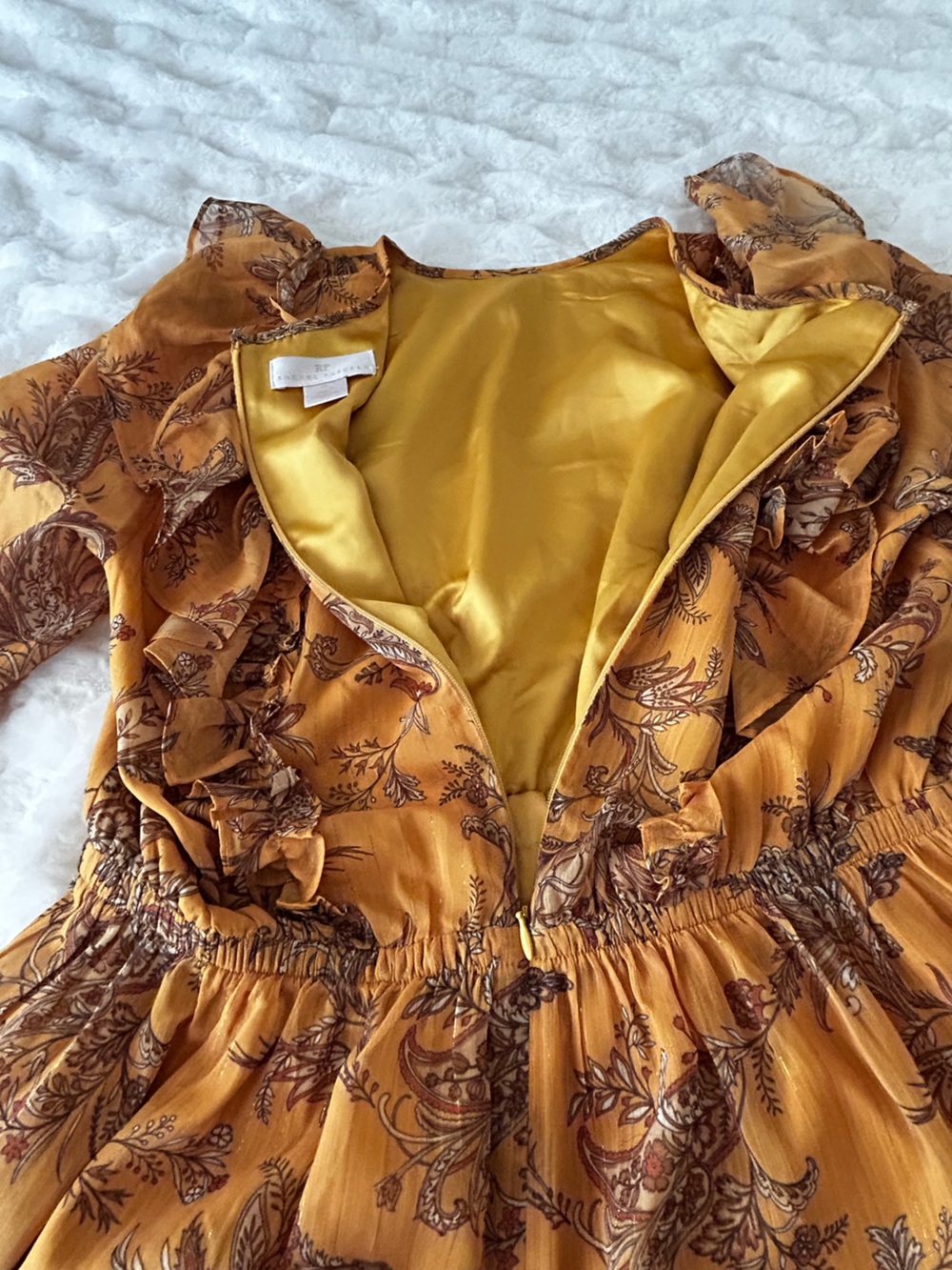 Rachel Parcell chiffon ruffle dress Medium Anthropologie Nordstrom Romantic - Picture 9 of 10